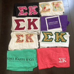 Sigma Kappa Sorority shirts. Sigma Alpha Epsilon Fraternity shirts.